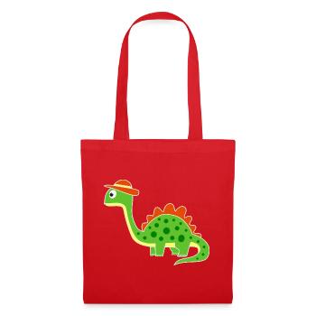 Cute dino with hat - Tote Bag - red - Front