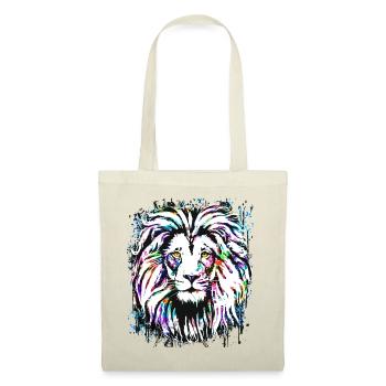Lion coloré - Löwenkopf Streetart - Graffiti - Sac en tissu - rouge - Devant