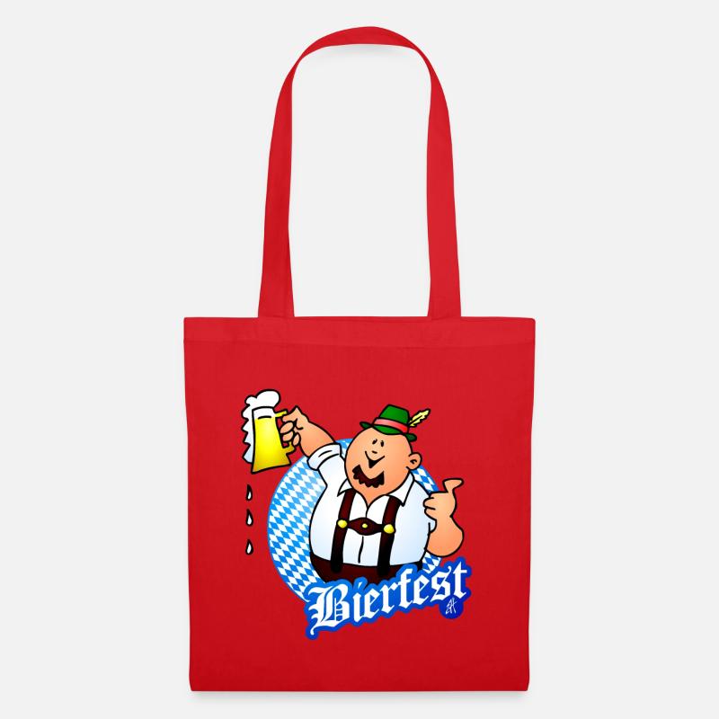 Bierfest Traditionelles Bierfest-Design - Stoffbeutel - Rot