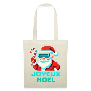 Santa Pixel VR Joyeux Noël - Sac en tissu - rouge - Devant