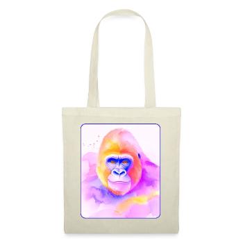 Portrait de gorille (aquarelle) - Sac en tissu - rouge - Devant
