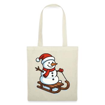 Snowman on Sleigh Christmas Magic - Tote Bag - red - Front