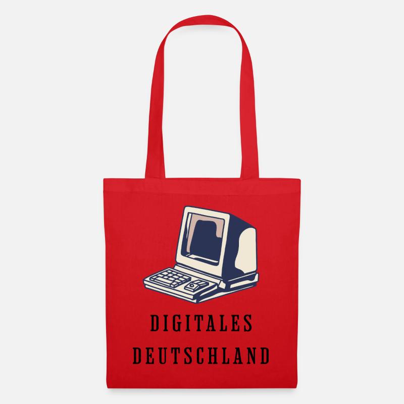 Retro-Computer im 80er Stil Digitales Deutschland - Stoffbeutel - Rot