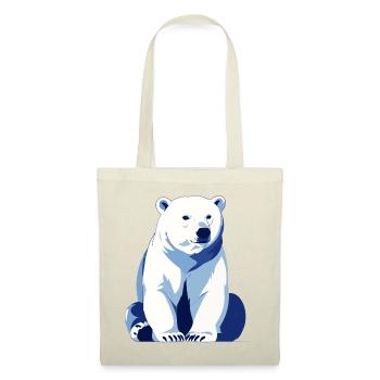 Ours polaire bleu grand ours polaire amical assis - Sac en tissu - rouge - Devant