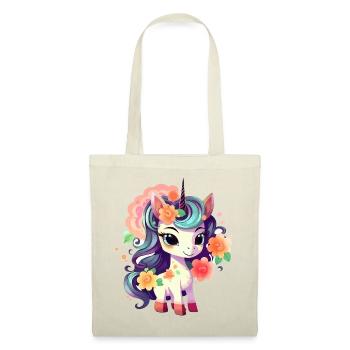 Pastel Unicorn with Flower Crown - Tote Bag - red - Front