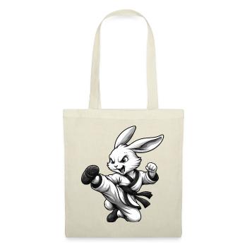 Karate Hase Dojo Kampfsport Fun Design - Stoffbeutel - Rot - Vorne
