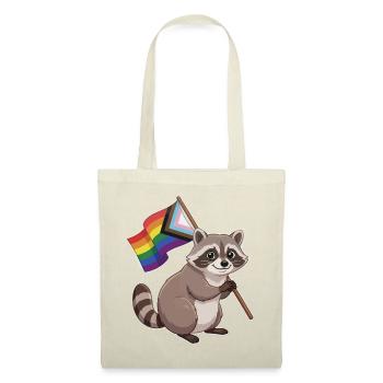 LGBTQ-Pride-Monat – Lustiger Pride-Waschbär - Stoffbeutel - Rot - Vorne