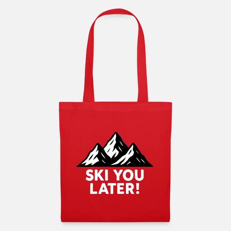 Verschneite Berge – Ski You Later! - Stoffbeutel - Rot