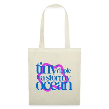 Tiny ripple in a stormy ocean (pink background) - Tote Bag - red - Front