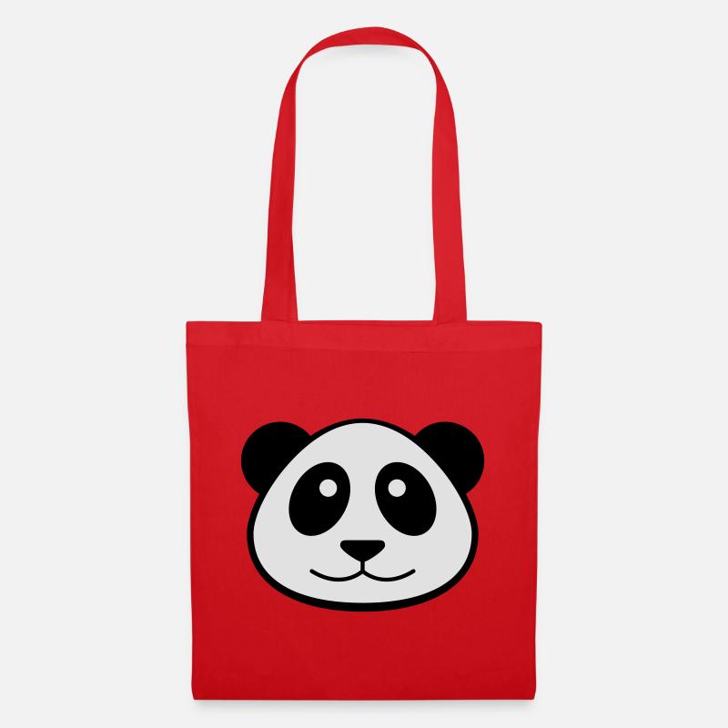 Panda Face - Tote Bag - red
