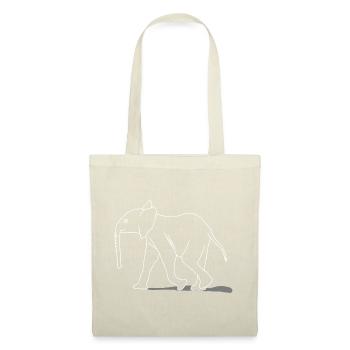 Elephant young, lineart - Tote Bag - red - Front