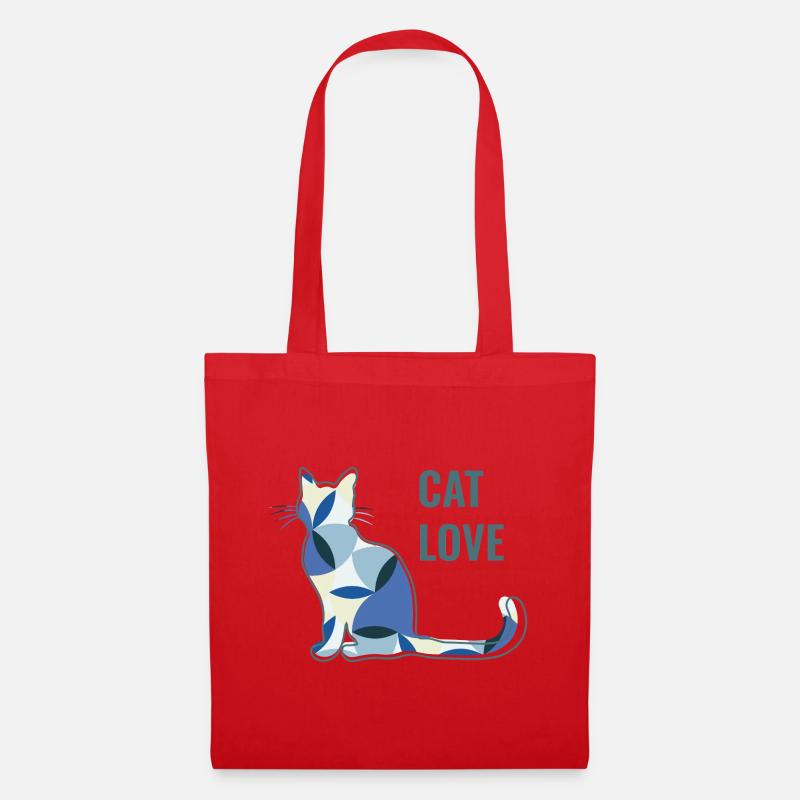 Katzenliebe - Cat Love - Stoffbeutel - Rot