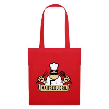 Maître Du Gril (Griller / Barbecue / BBQ / 3C) - Sac en tissu - rouge - Devant