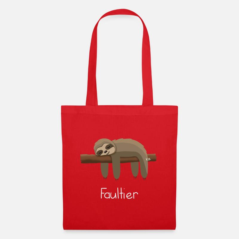 Faultier - Stoffbeutel - Rot
