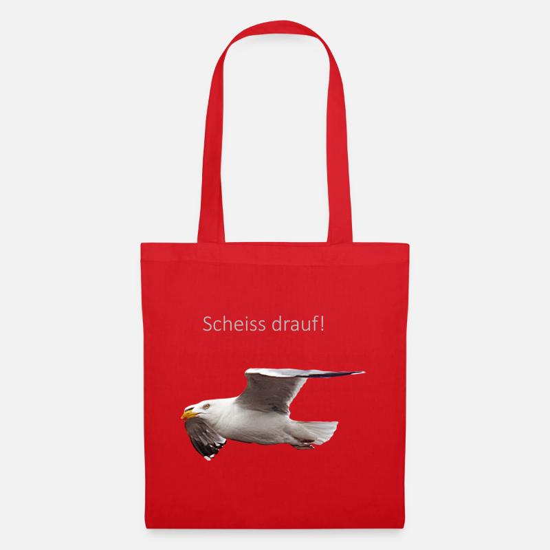 Möwe im Flug Spruch - Stoffbeutel - Rot