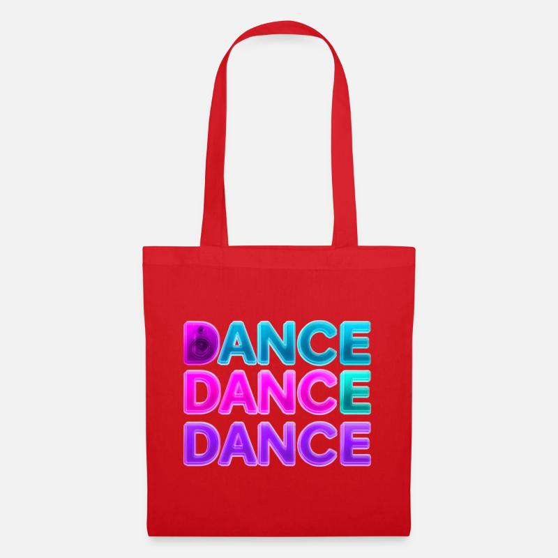 DANCE DANCE DANCE – Neon 80s mit Boxen - Stoffbeutel - Rot