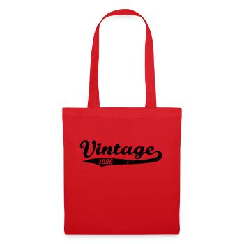 Vintage 1986 - Sac en tissu - rouge - Devant