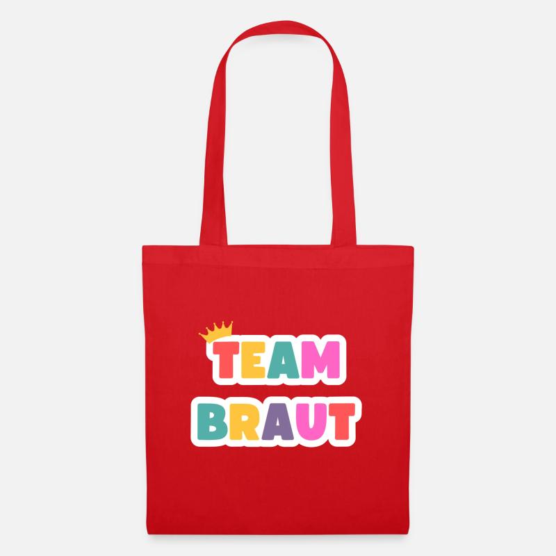 Team Braut! Personalisierbar - Stoffbeutel - Rot