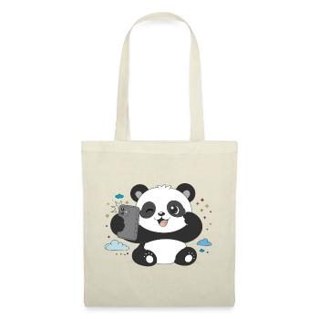 Cute Panda Takes Selfie – Funny Motif - Tote Bag - red - Front