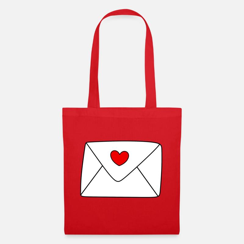 Herz Brief Liebesbrief Geschenk Valentinstag Paare - Stoffbeutel - Rot