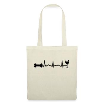 Heartbeat-Wein und Hund - (tun) - Stoffbeutel - Rot - Vorne