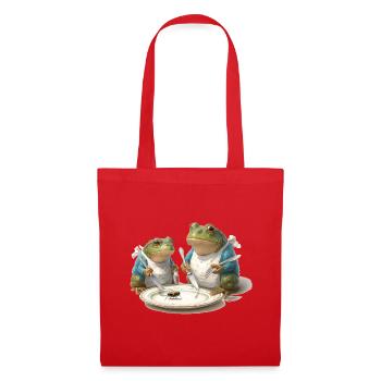Frog Dinner: Fly on a Plate - Tote Bag - red - Front