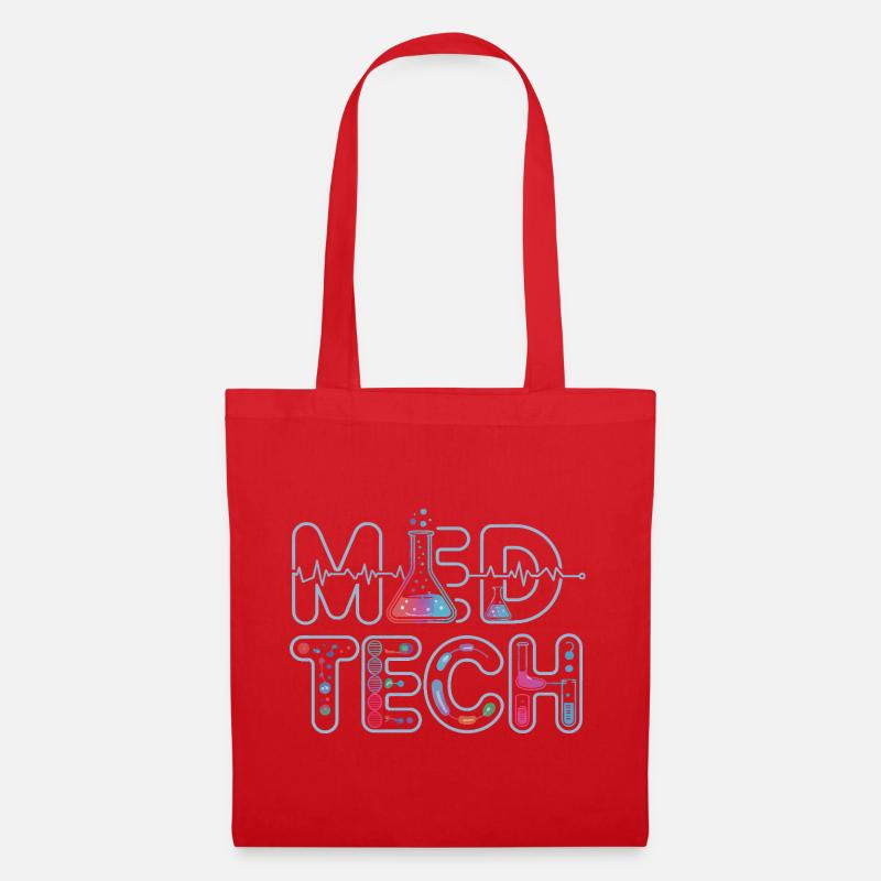 MedTech Labor Neon Wissenschaftsdesign - Stoffbeutel - Rot