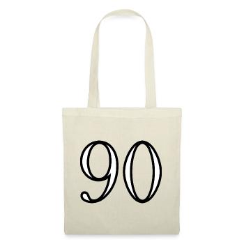 90. 90 ANS. 90e ANNIVERSAIRE. ANNIVERSAIRE 90 ANS. - Sac en tissu - rouge - Devant
