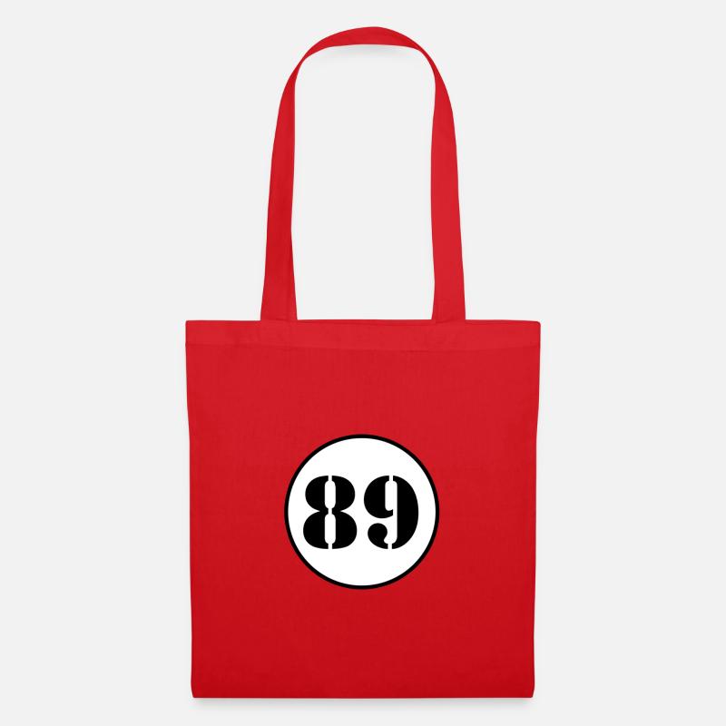 NUMMER 89 Neunundachtzig Geburtstag Geschenk - Stoffbeutel - Rot