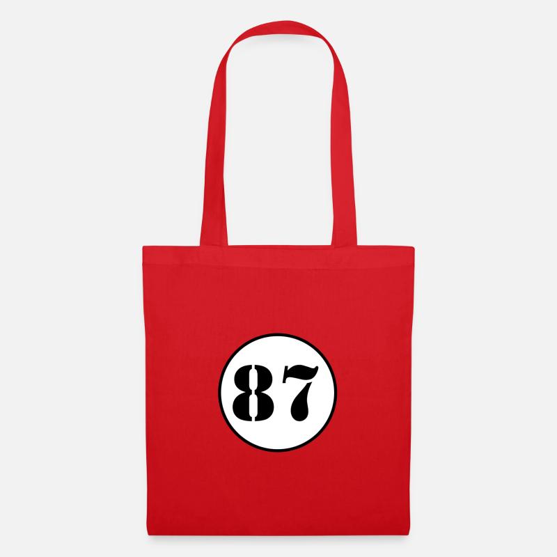 NUMBER 87 eighty seven birthday gift - Tote Bag - red