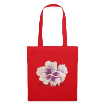 Peinture de fleurs en pensée blanche - Libre de fleurir - Sac en tissu - rouge - Devant