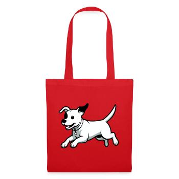 Verspielter Hund-Cartoon - Stoffbeutel - Rot - Vorne