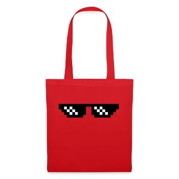 pixel sunglasses deal with it relax rest - Tote Bag - red - Front