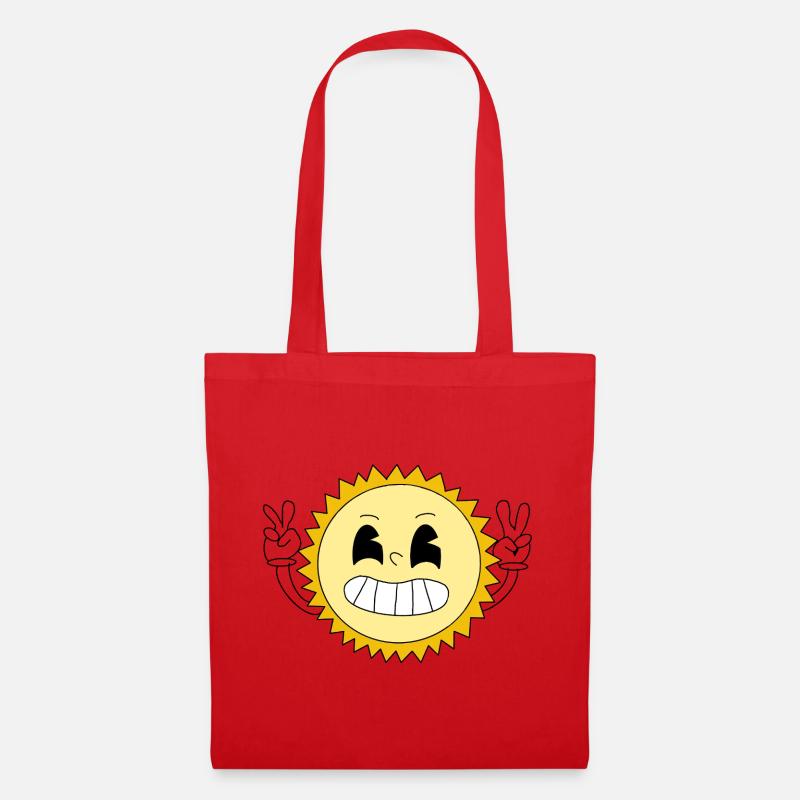 Sun Smile Glücklich - Stoffbeutel - Rot