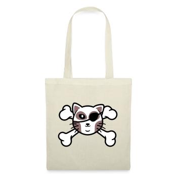 Patch de Crâne de chaton pirate - Sac en tissu - rouge - Devant