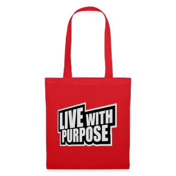 Live With Purpose Motivation Sense Mindset Saying - Tote Bag - red - Front