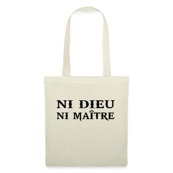 ni dieu ni maitre citation phrase humour anar - Sac en tissu - rouge - Devant