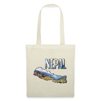 Carte à l’aquarelle Népal - Sac en tissu - rouge - Devant
