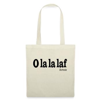 "O la la laf" wie Olaf Scholz (schrift sw) - Stoffbeutel - Rot - Vorne
