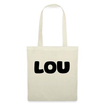 Nom - Lou - Sac en tissu - rouge - Devant