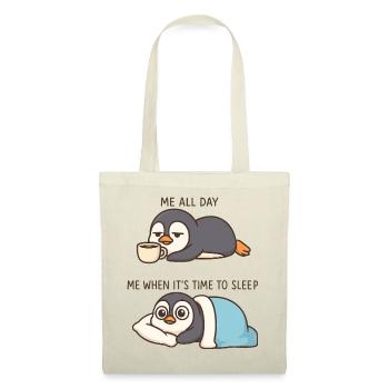 Dessin animé drôle de Pingouin Amant du café - Sac en tissu - rouge - Devant