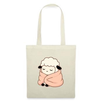Mouton endormi – Illustration mignonne et douillette - Sac en tissu - rouge - Devant