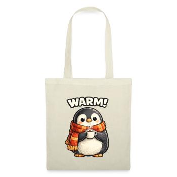 Warming penguin with coffee - Tote Bag - red - Front