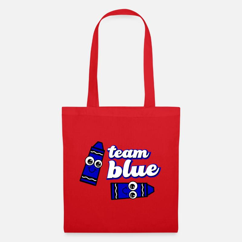 Lustiges Crayon Blue Team - Stoffbeutel - Rot