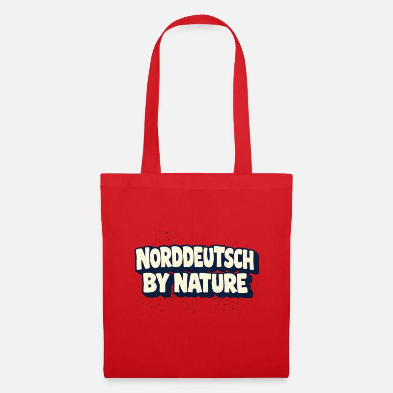 Norddeutsch by nature Heimat Statement - Stoffbeutel - Rot