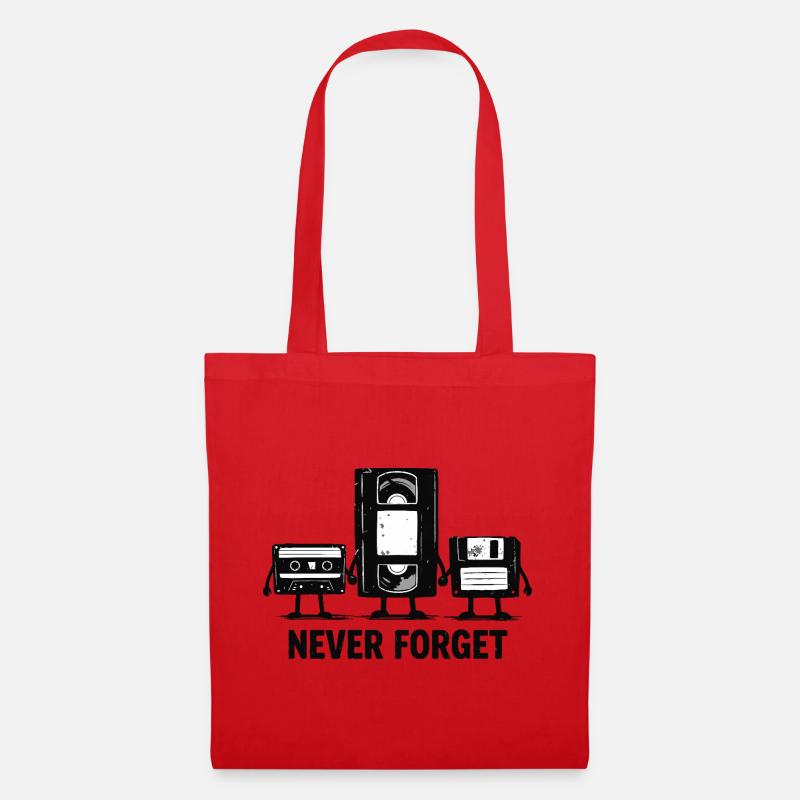 Never Forget Retro Tech - Tote Bag - red
