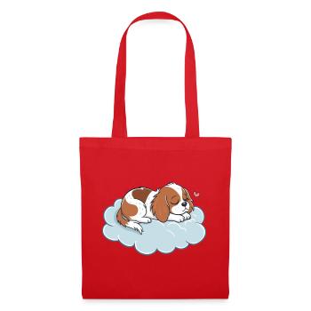 Dreamy Puppy on Pastel Cloud - Tote Bag - red - Front
