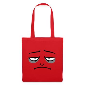 Grumpy sad disappointed face funny - Tote Bag - red - Front