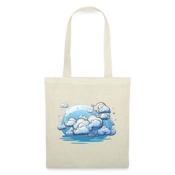 Boule de nuages dans le cercle bleu - Sac en tissu - rouge - Devant