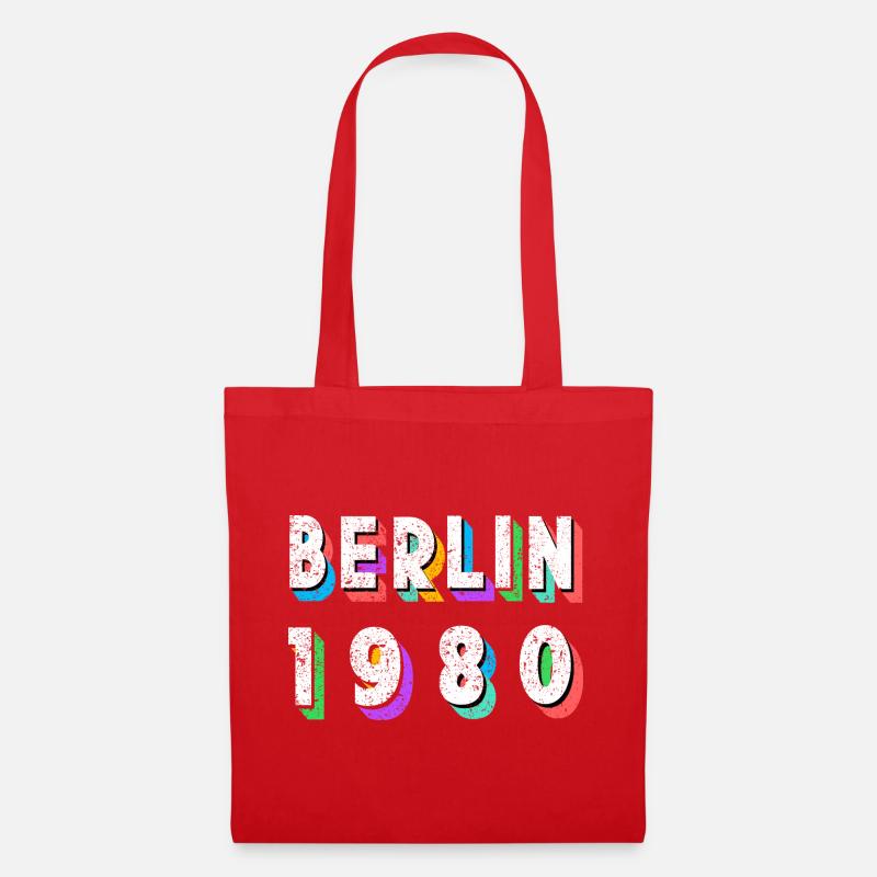 Berlin 1980 Retro Neon - Stoffbeutel - Rot